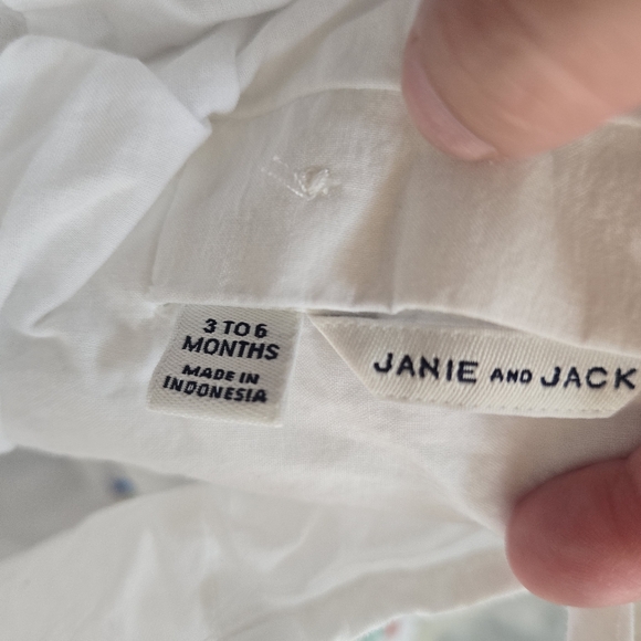 Baby Girls Janie and Jack Embroidered Parrot White Peplum Top Size 3-6mo Beachy - Picture 3 of 3